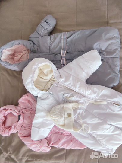Набор демикомбинезонов на девочку 0-3 мес