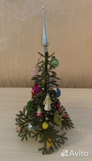 Елка малютка с игрушками, времен СССР
