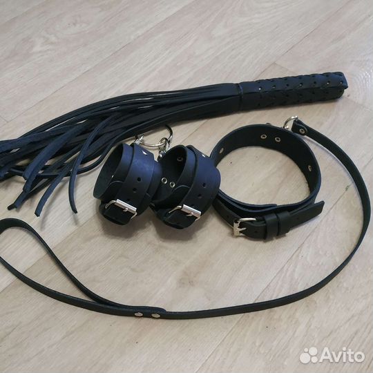 Наручники ошейник плеть кожа натуральная