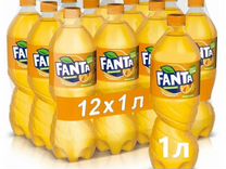 Fanta упаковка 12 шт 1л газированный напиток