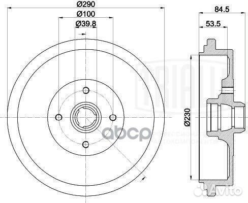 Барабан тормозной VW passat 88- TF535549 Trialli