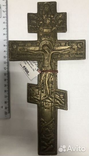 Крест меднолитой с херувимами