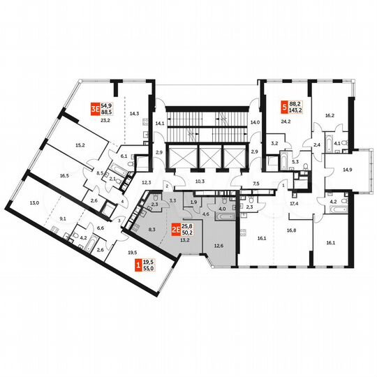 2-к. квартира, 50,2 м², 44/47 эт.