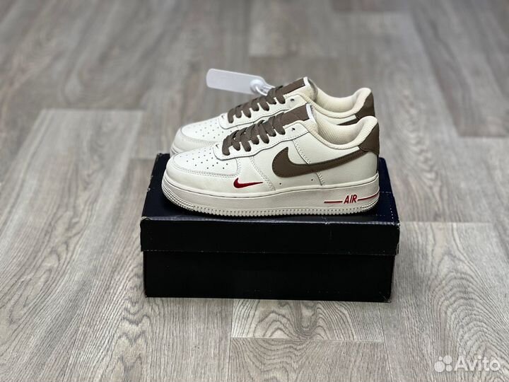 Кроссовки Nike Air Force 1 Premium White Brown