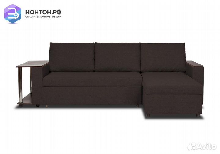 Диван угловой дельфин Форест кофейный