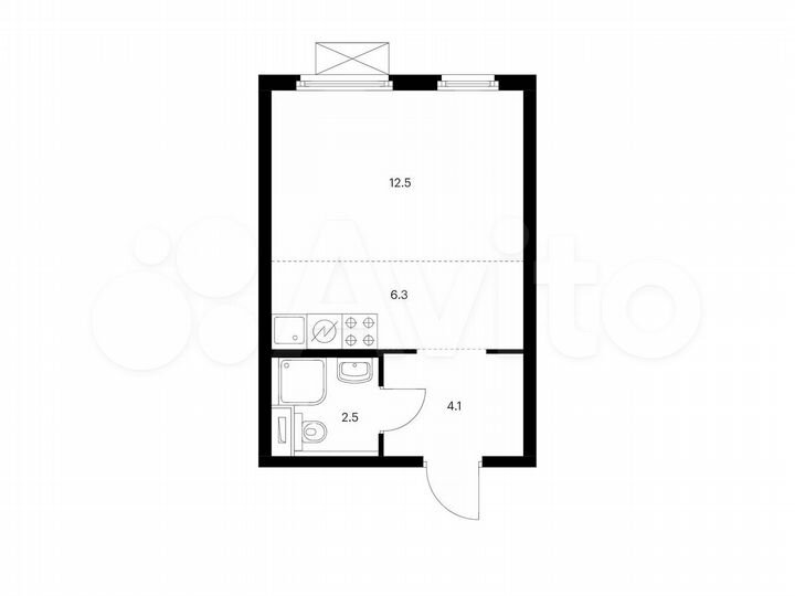 Квартира-студия, 25,4 м², 21/32 эт.