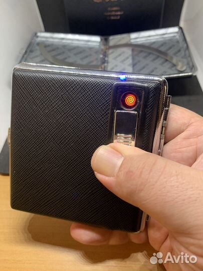 Портсигар металлический с usb зажигалкой на 20шт