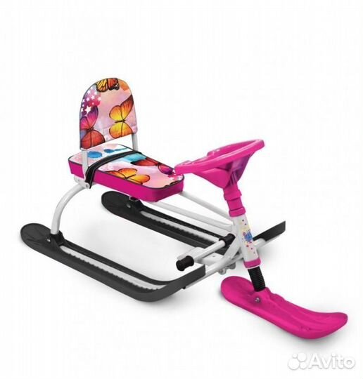 Детский снегокат со спинкой