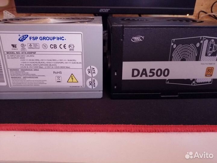 2 блока питания fsp 450w, deepcool 500w