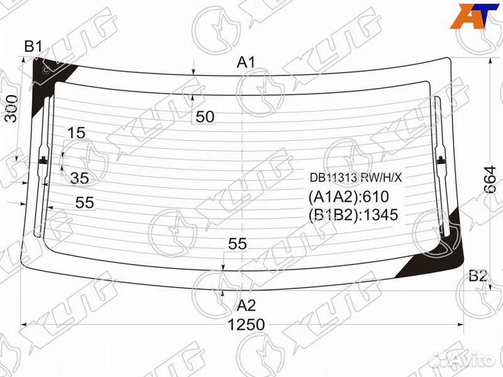 Стекло заднее Chrysler Sebring