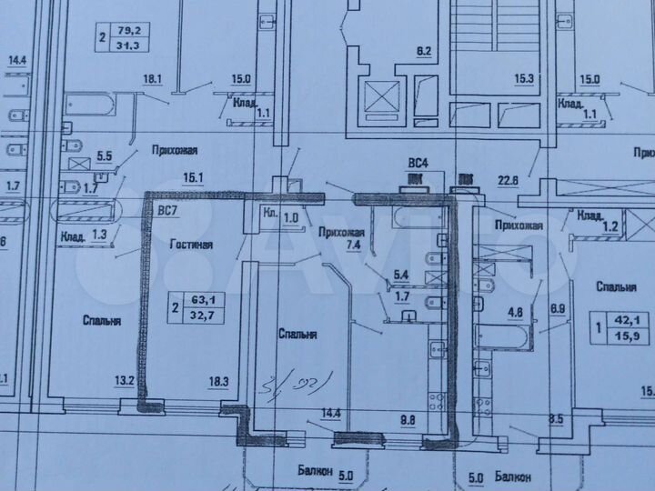 2-к. квартира, 60 м², 4/18 эт.