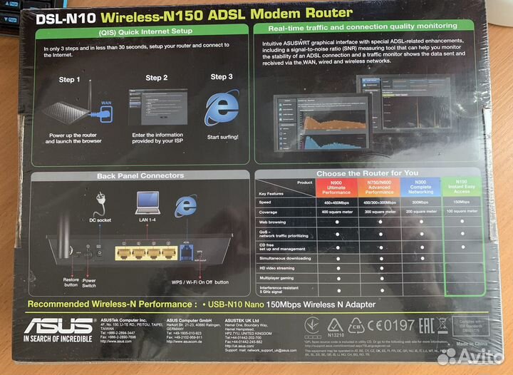 Роутер asus DSL-N10 adsl2+