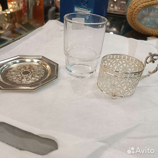 Стакан с подстаканником и блюдцем Rosenberg