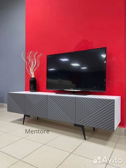 Тумба тв Bravo в цвете графит (на опорах)