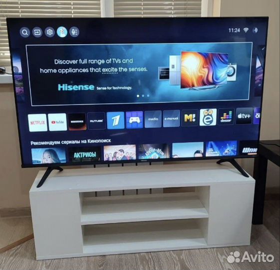 Тумба под телевизор / цвет белый / 100х33х26