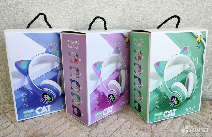 Наушники беспроводные с ушками новые