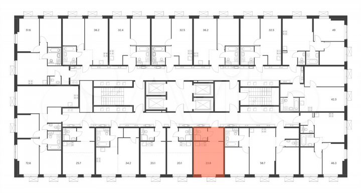 Квартира-студия, 23,8 м², 7/33 эт.