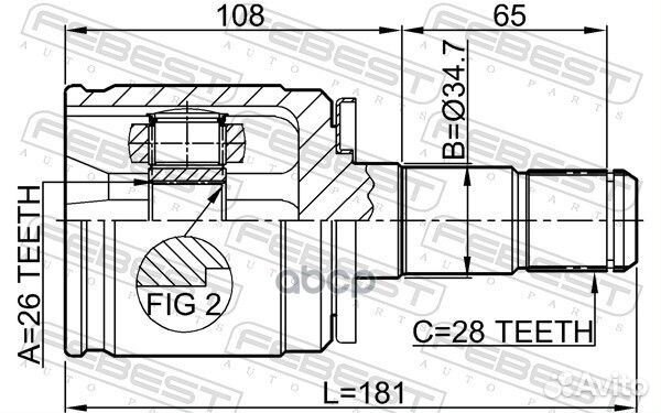 ШРУС 0411-K94LH 0411-K94LH Febest