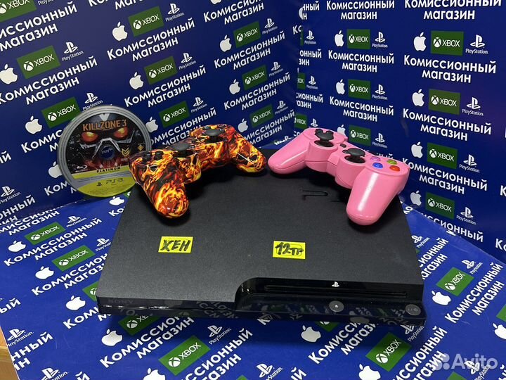 Ps3 slim XEN прошитая, с играми,гарантия