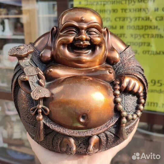 Смеющийся Будда, бронза 20 см