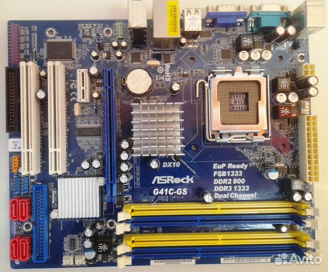 Мат. плата LGA775 с DDR2/DDR3 ASRock G41C-GS