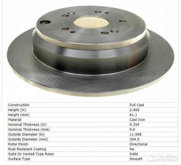 Тормозные диски задние,Хонда ср-В,Акура рдх