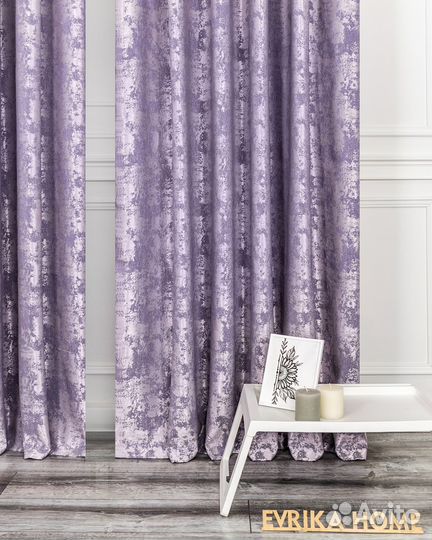Портьеры мрамор Зарина Сирень шторы