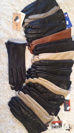 Перчатки женские кожаные