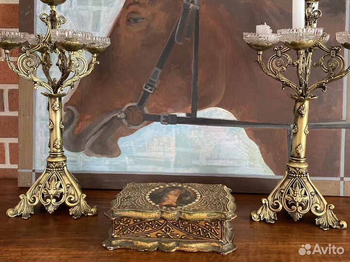 Пара подсвечников. Металл. Арт-Нуво. Франция