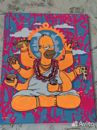 Картина акрилом на холсте средняя