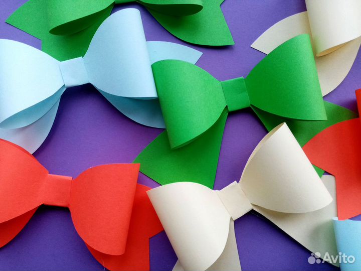 Бант бантик бумажный крафт 15шт одним лотом