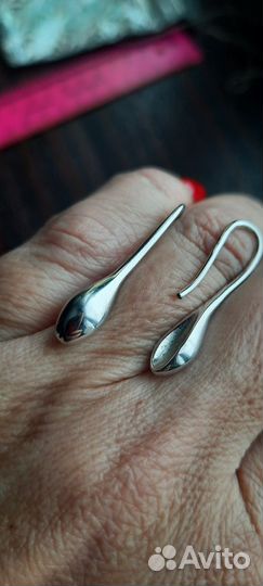 Серьги кольцо серебро 925