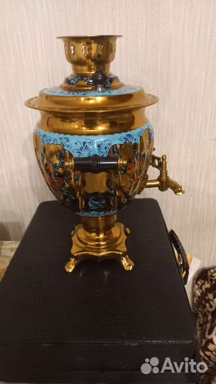 Самовар Тула, электрический, Эмаль, Роспись СССР