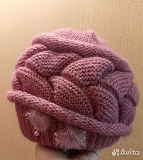 Шапка зимняя женская вязанная
