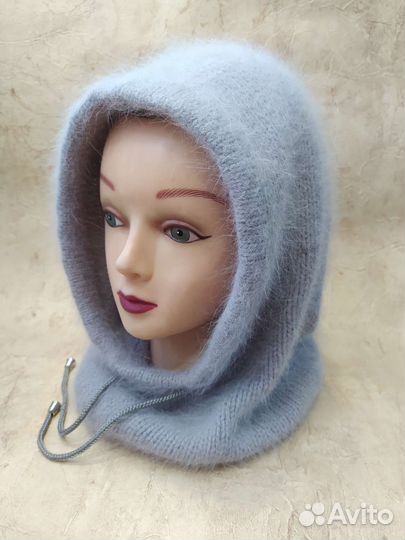 Капор из пуха норки, капор, вязаный капор