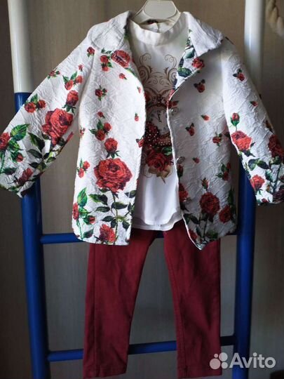 Нарядный комплект с джинсами 92-96см