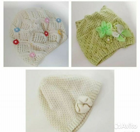 Шапочки на девочку на 3/4 года