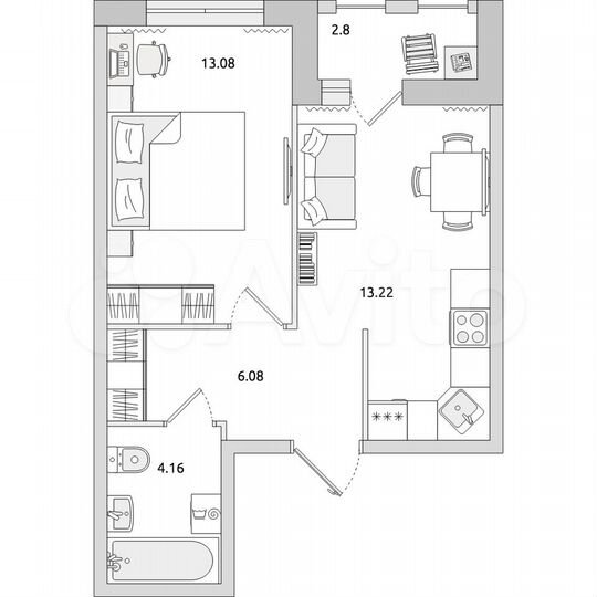 1-к. квартира, 39,3 м², 9/17 эт.