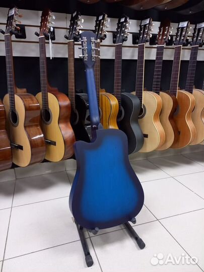 Гитара Акустическая Новая Синяя Матовая