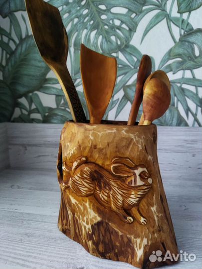 Посуда из дерева ручной работы для кухни