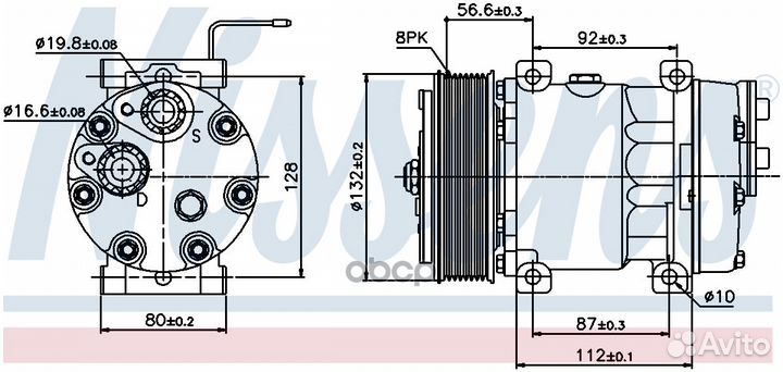 Компрессор кондиционера 24V d132 8пазов Volvo