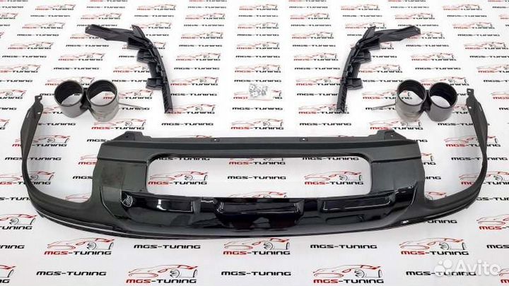 Диффузор на Audi Q7 4M рест SQ7 черный + насадки