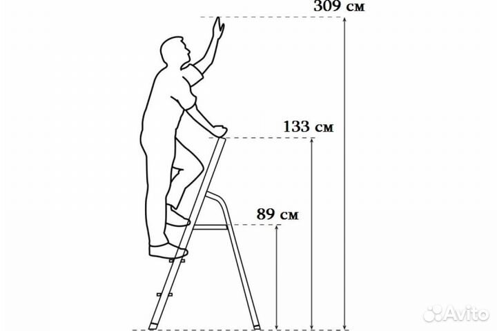 Стремянка алюминиевая LWI 