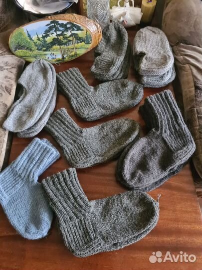 Носки и следки ручной вязки шерстяные