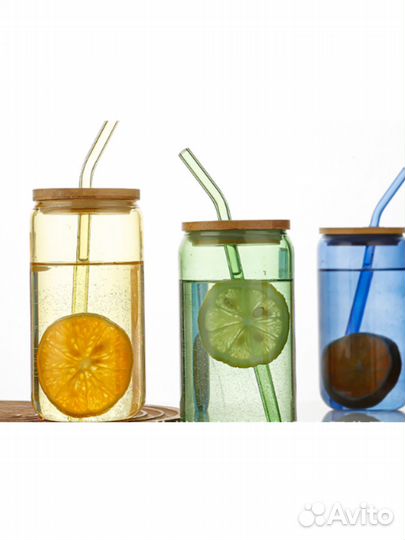 Стаканы новые с крышкой и трубочкой
