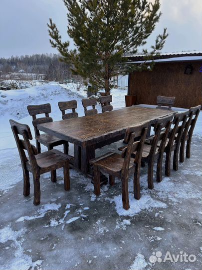 Стол деревянный в баню.стол из массива в беседку