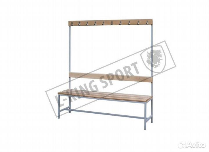 Скамья с вешалкой И спинкой 1,5М (односторонняя)