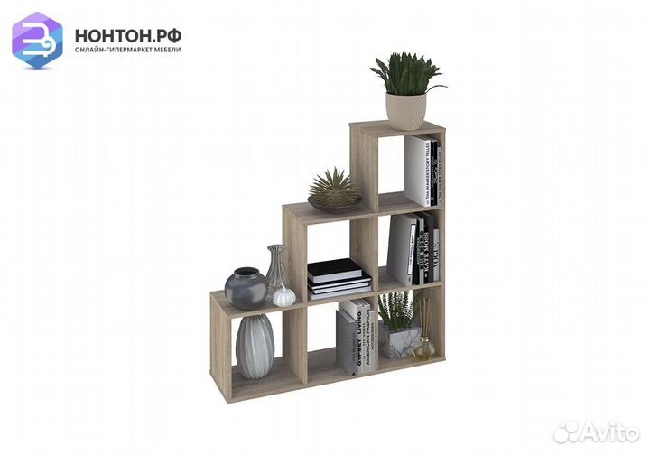 Стеллаж каскадный Polini home Smart 6 секций дуб