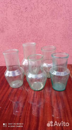 Стеклянные крынки и банки, старинные