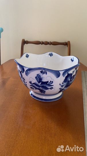 Салатник фарфор Гжель